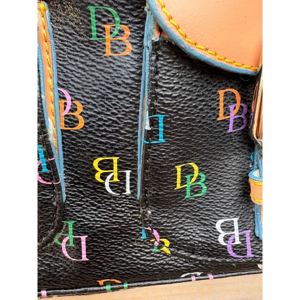 Dooney & Bourke Multi-Color Monogram Black Coated Canvas Shoulder Bag Y2K Bag